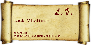 Lack Vladimir névjegykártya